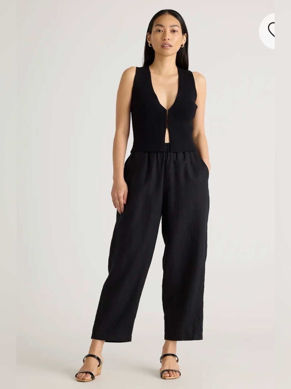 Quince 100% European Linen Black Pants - Women's M